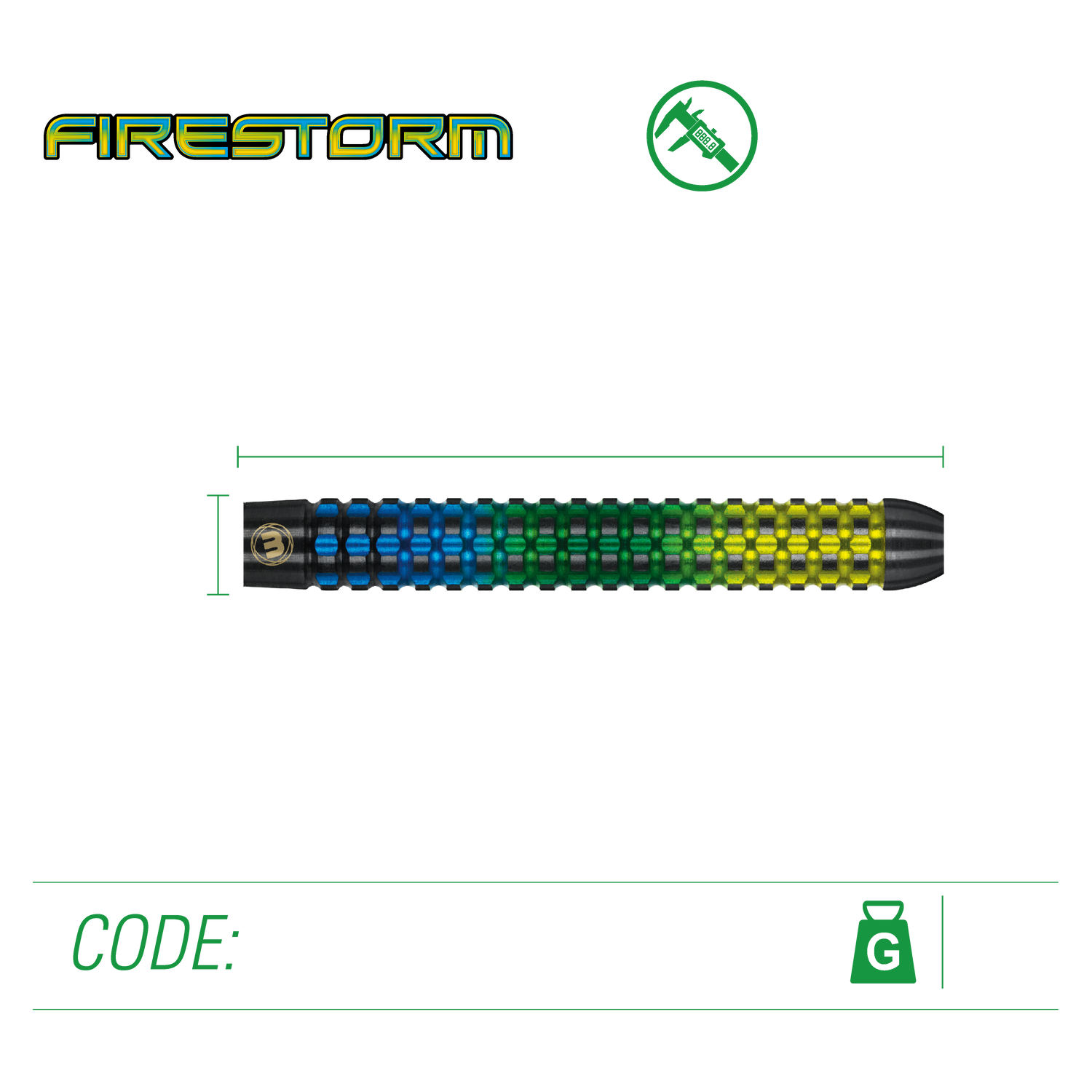 Winmau FIRESTORM 22g 90% tungsten