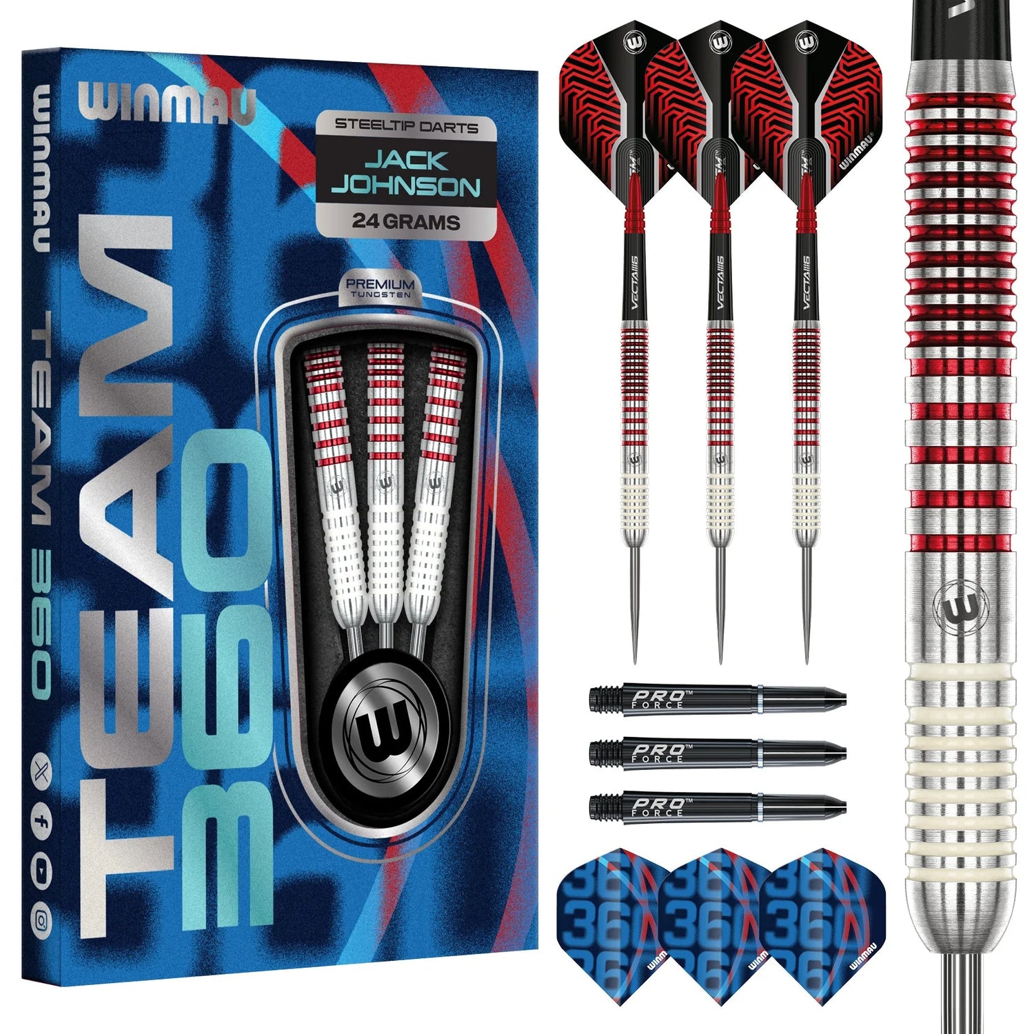 Winmau Team 360 Jack Johnson 24g 90% Tungsten