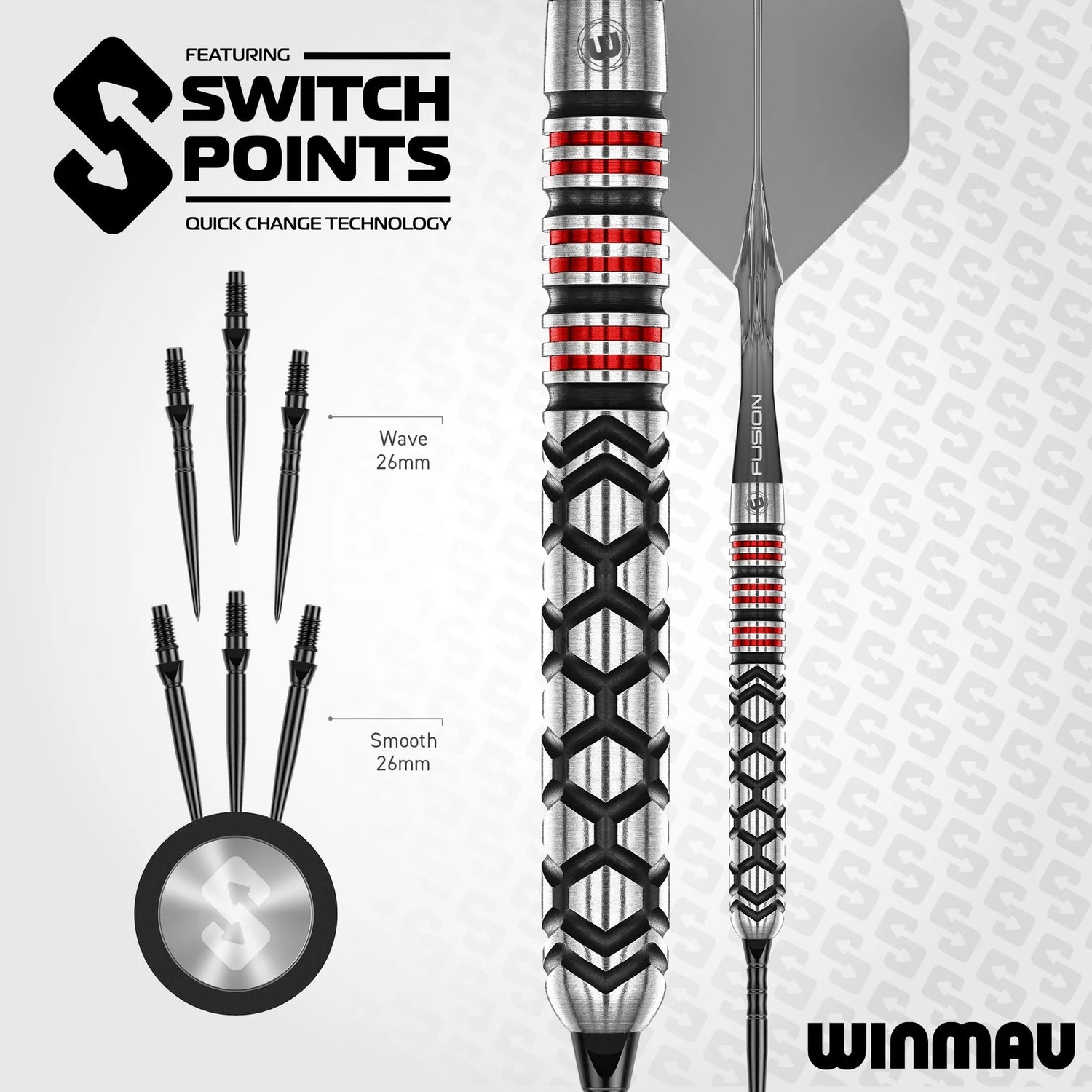 Winmau Fornax Switch Point Parallel 22g 90% Tungsten