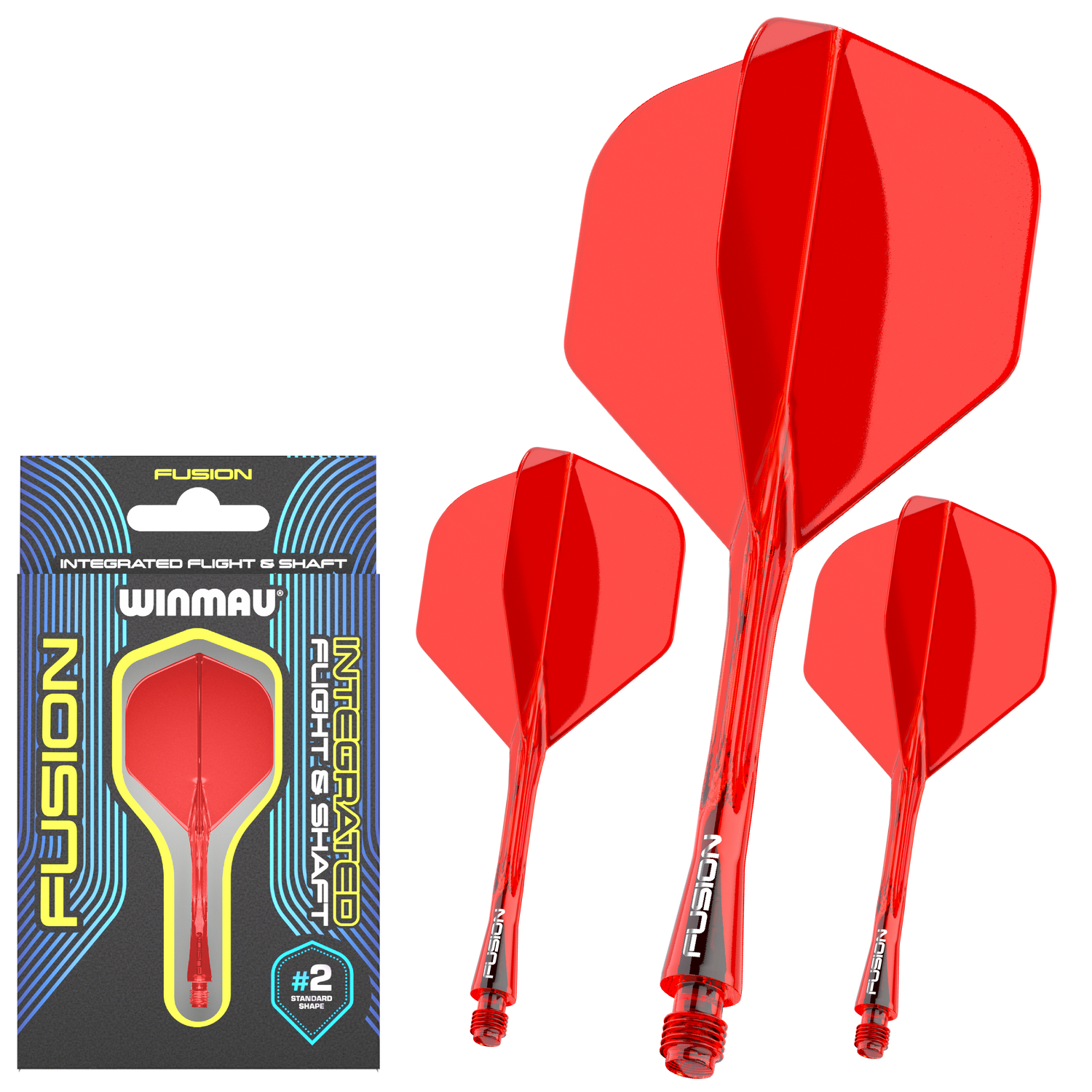Winmau Fusion Intermediate punainen - integroitu varsi ja sulka