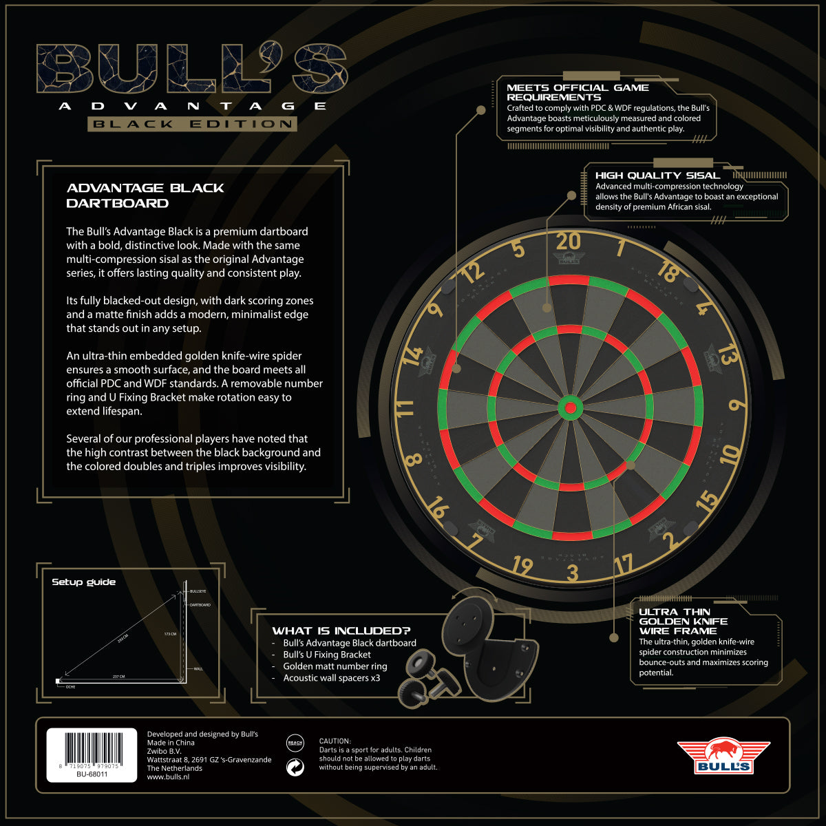 Bull's Advantage Black + Lumo 2 valo ja surround – paketti