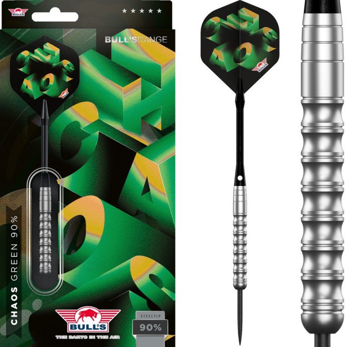 Bull's Chaos Green 90% tungsten 22g darts tikat