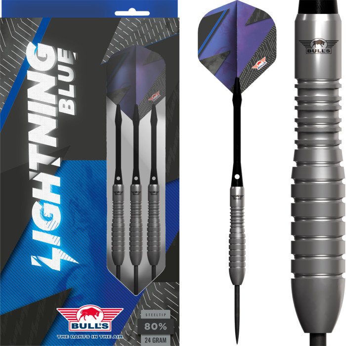 Bull's Lightning Blue 80% tungsten 24g darts tikat