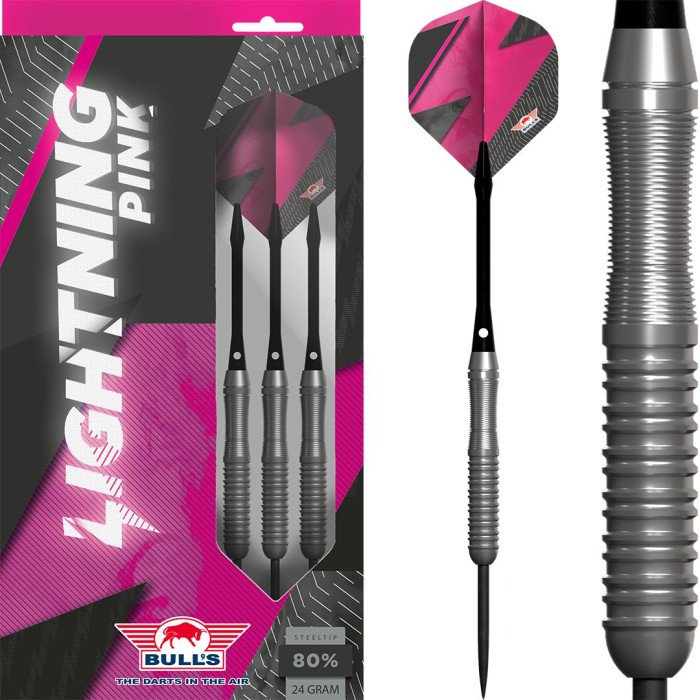 Bull's Lightning Pink 80% tungsten 22g darts tikat
