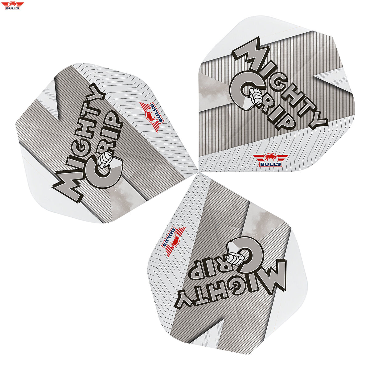 Bull's Series 100 Lightning White Mighty Grip No. 2 – darts-sulat (3 kpl)