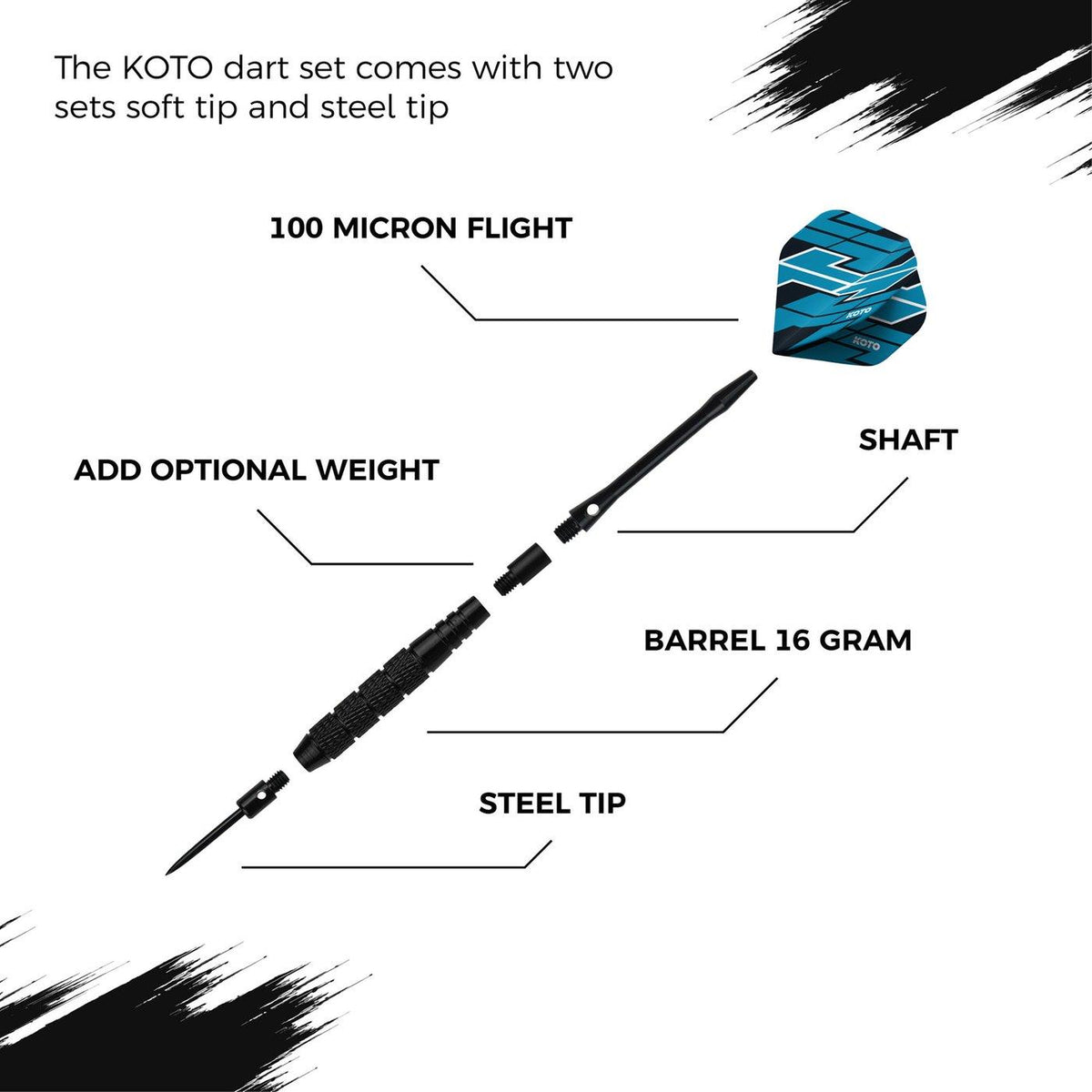 KOTO Converter Brass Giftset 16 g – darts-tikkasetti