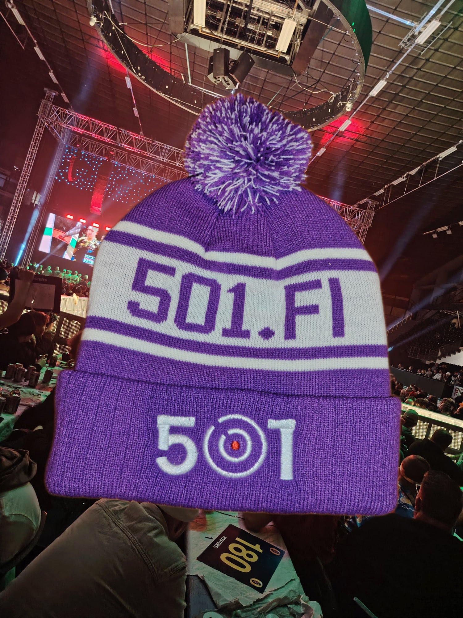 Stylish 501.fi tassel beanie