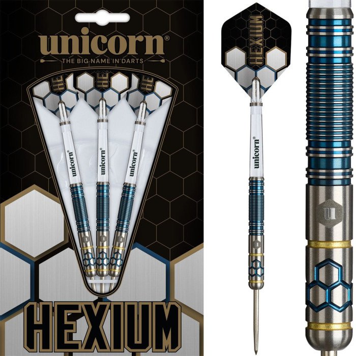 Unicorn Hexium 02 Blue 90% tungsten 23g darts tikat