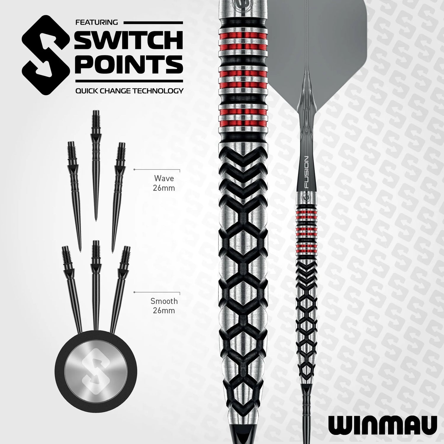 Winmau Fornax Switch Point Parallel 24g 90% Tungsten