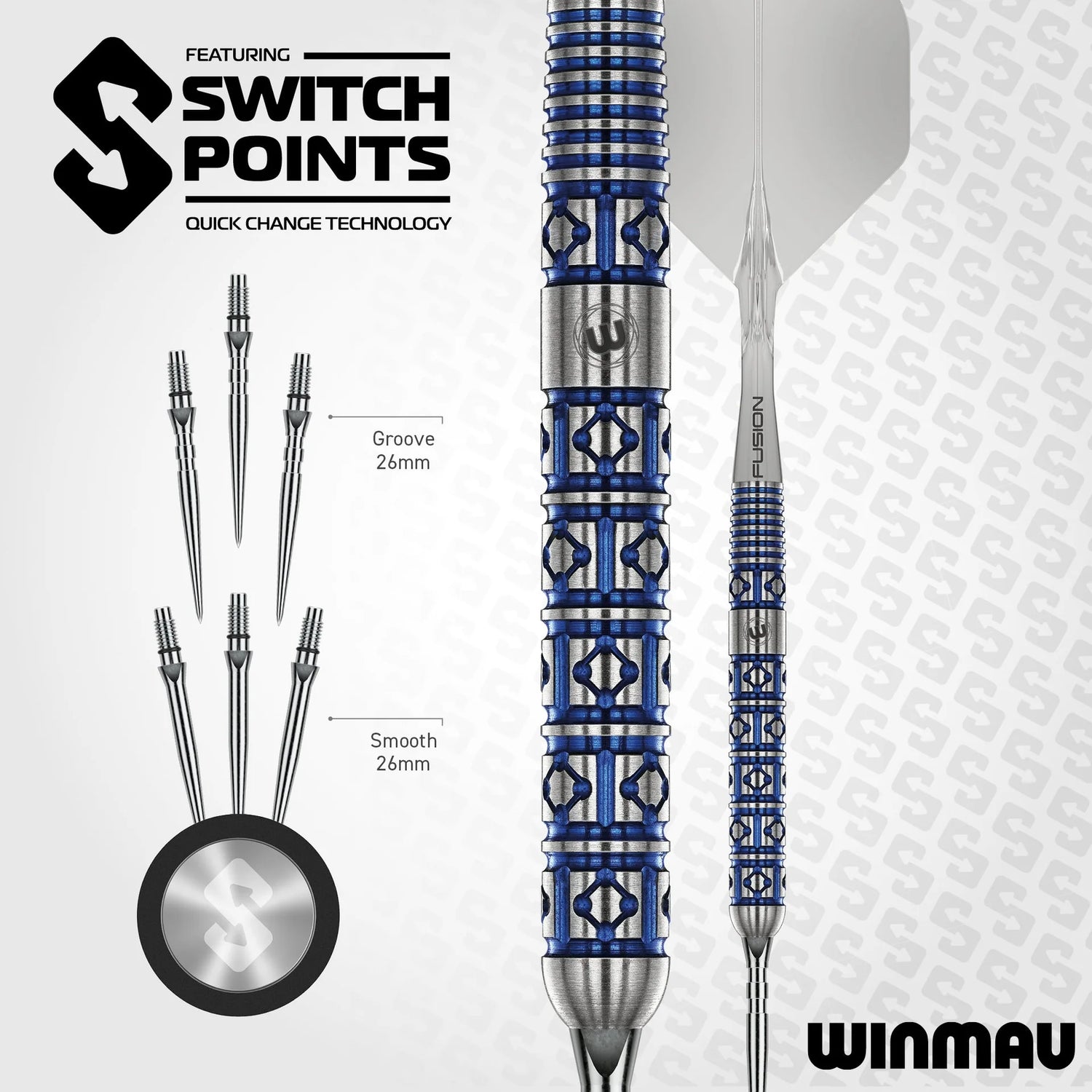 Winmau Fornax Switch Point Parallel 24g 90% Tungsten