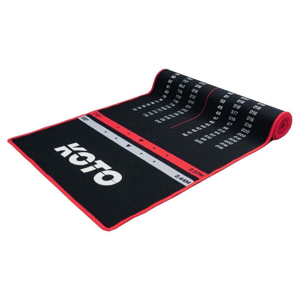 KOTO Carpet Check Out Red 285 × 80 cm – kangaspintainen darts-matto