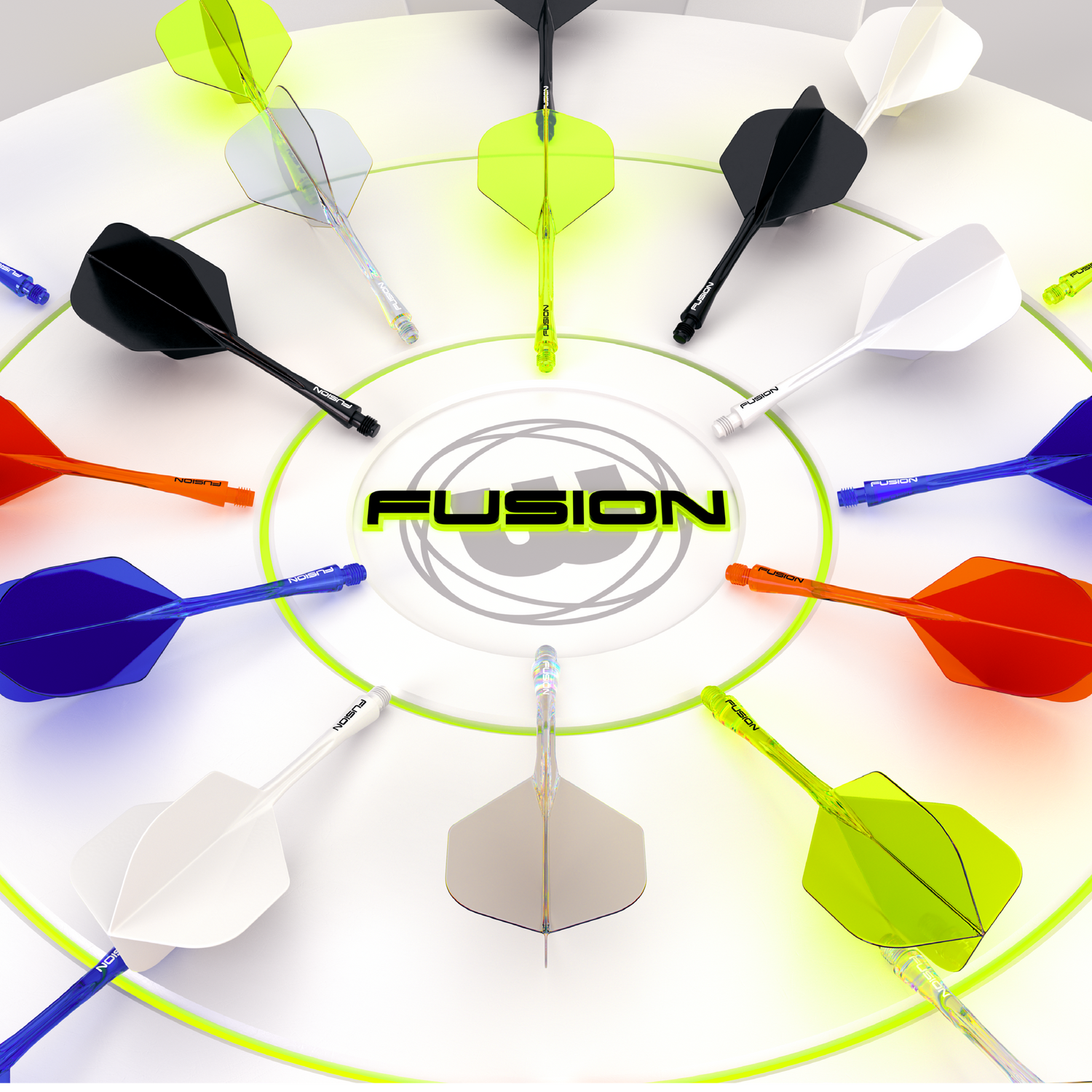 Winmau Fusion Intermediate punainen - integroitu varsi ja sulka