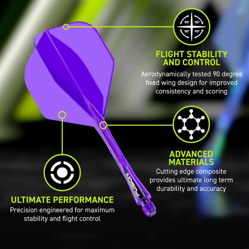 Winmau Fusion Medium violetti - integroitu varsi ja sulka