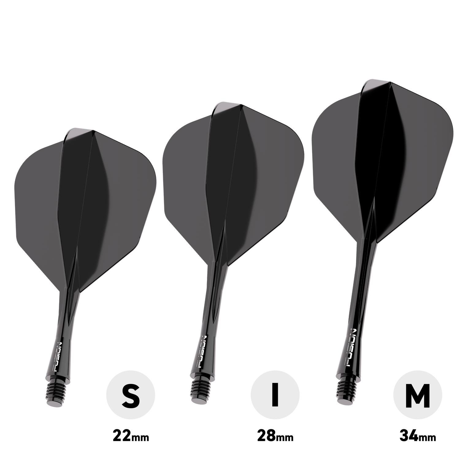 Winmau Fusion Shape 6 Medium musta - integroitu varsi ja sulka