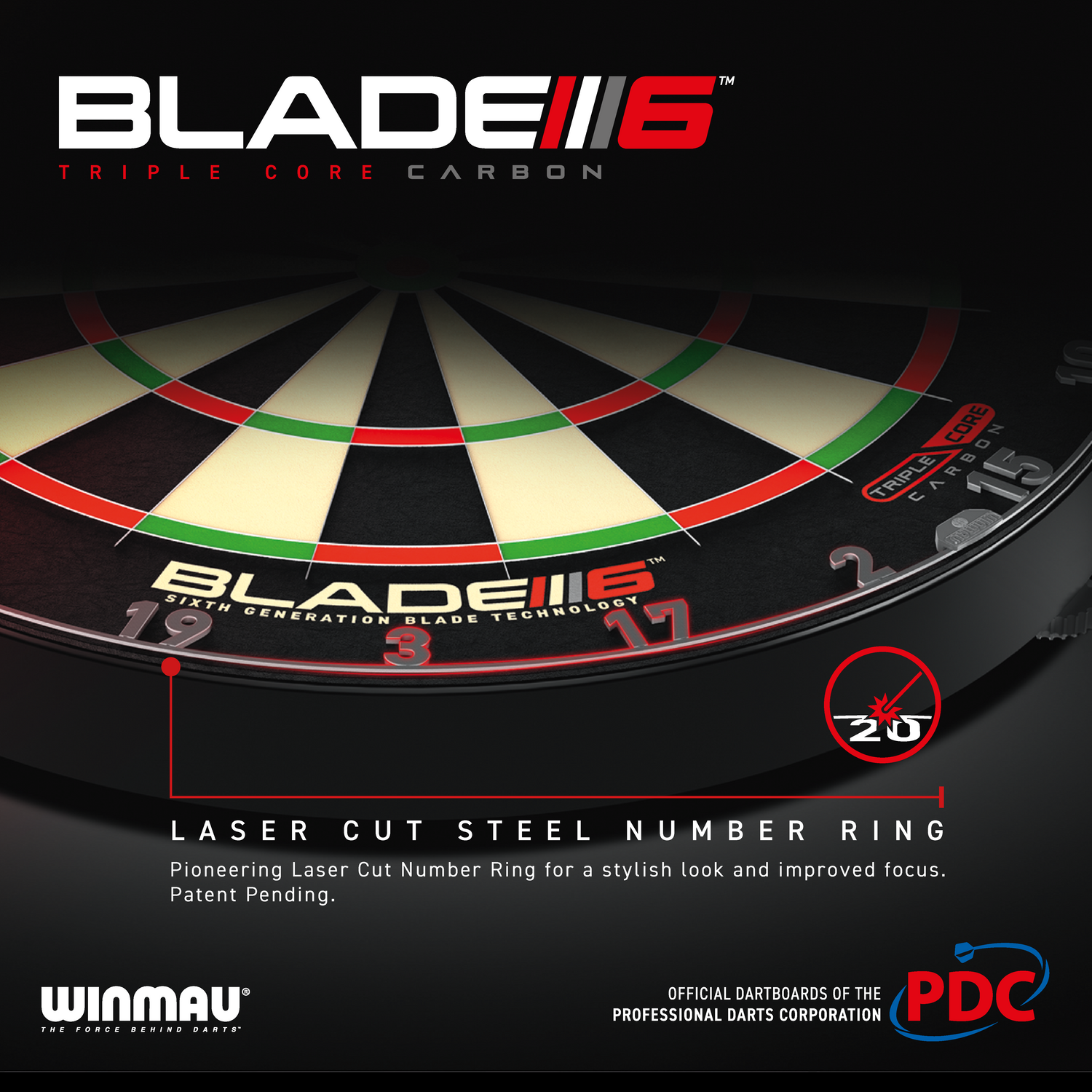 Winmau Blade 6 Triple Core Championship darts taulu