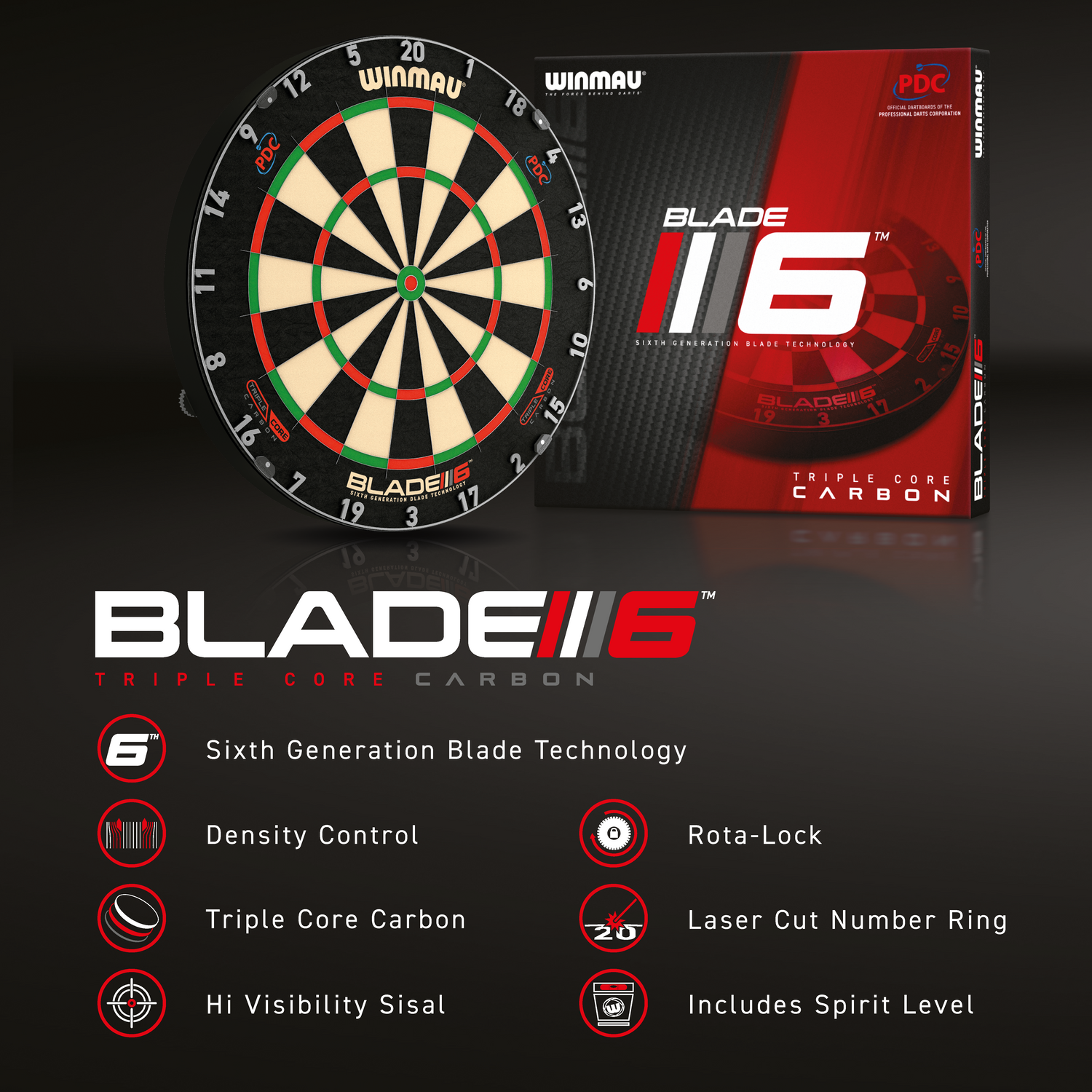 Winmau Blade 6 Triple Core Championship darts taulu