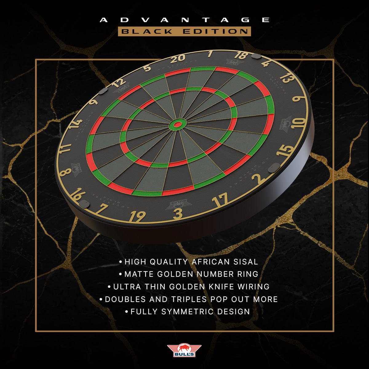 Bull's Advantage Black + Lumo 2 valo ja surround – paketti