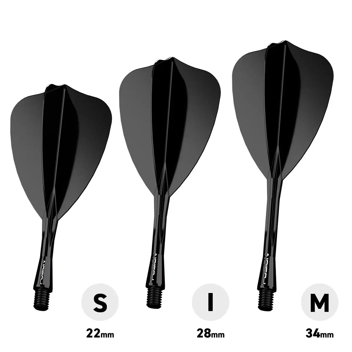 Winmau Fusion Arrow Shape Intermediate musta - integroitu varsi ja sulka