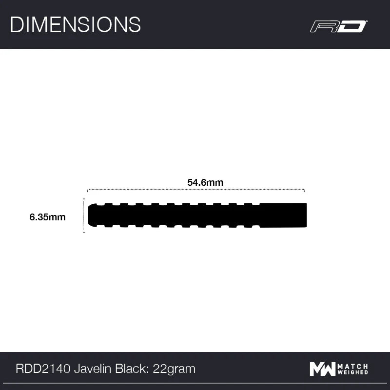 Red Dragon Javelin Black 22g 85% Tungsten