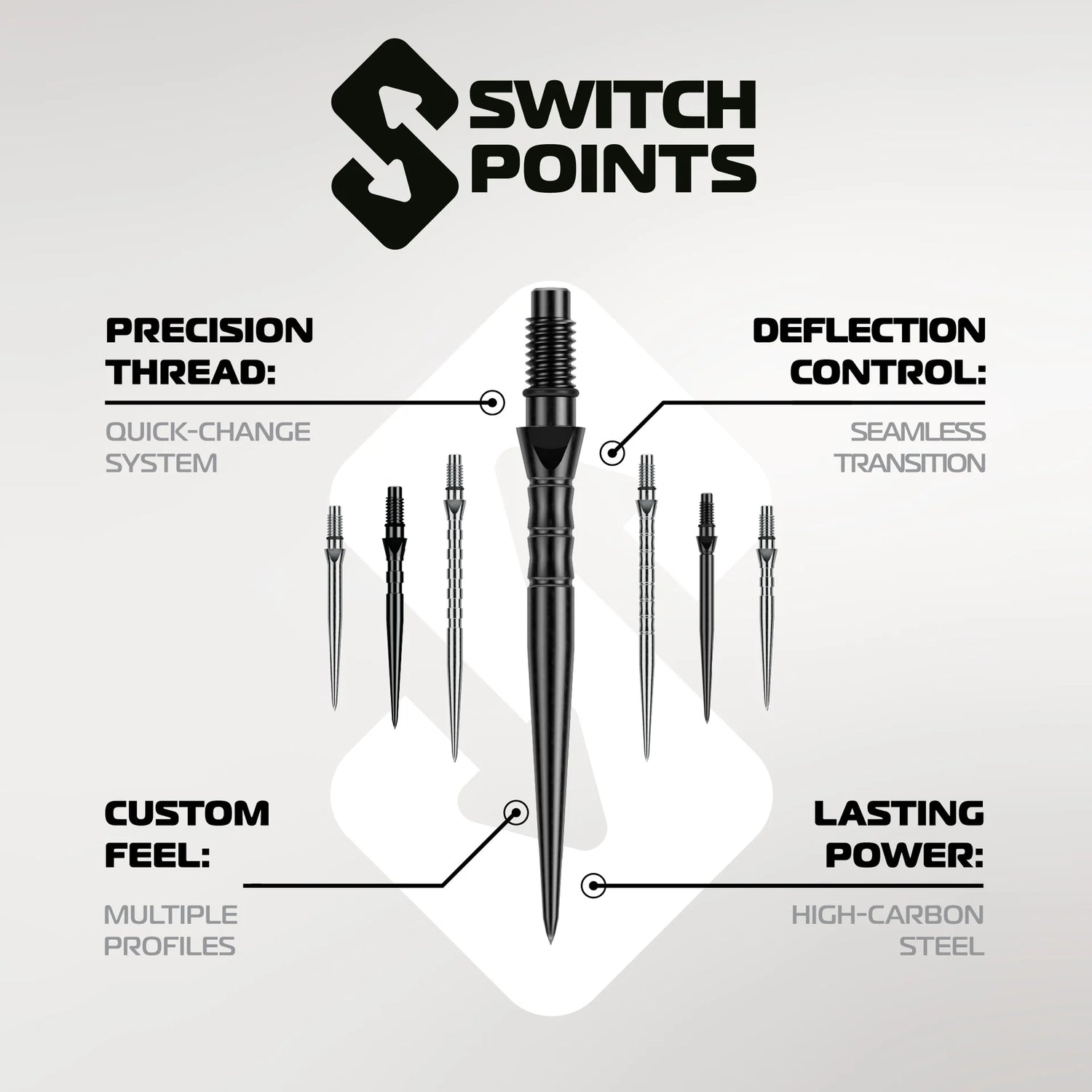 Winmau Switch Point Smooth Silver