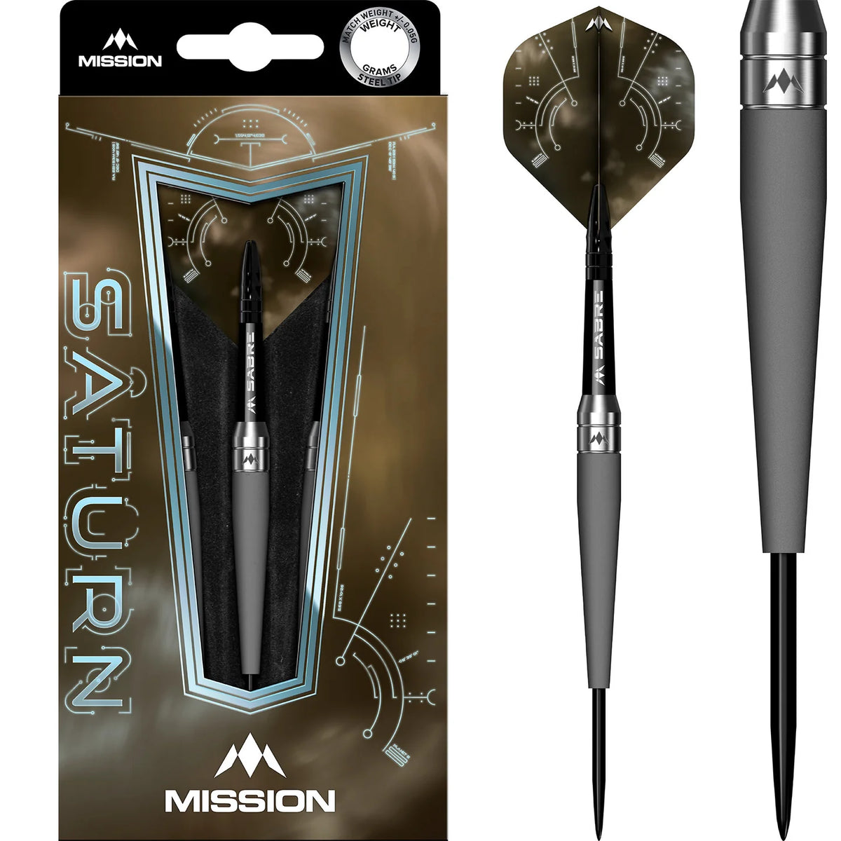 Mission Saturn Titan 24 g 90 % tungsten darts-tikat