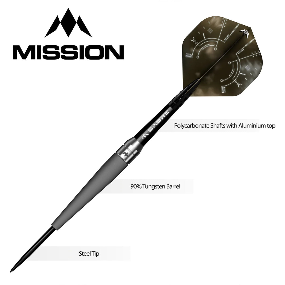 Mission Saturn Titan 24 g 90 % tungsten darts-tikat