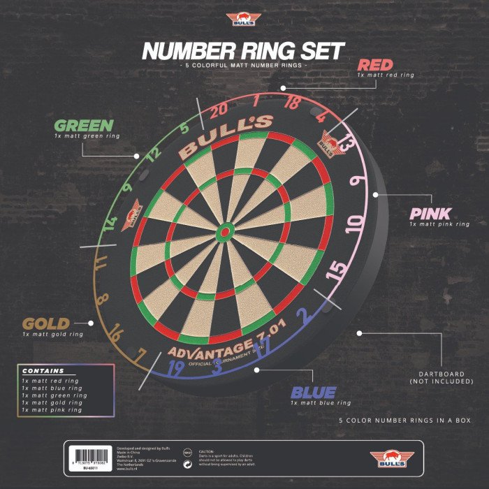 Bull's Number ring set - 5 väriä