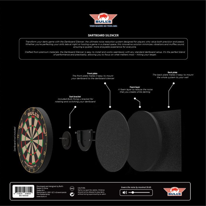 Bull's Dartboard Silencer - Silencer for behind the dartboard