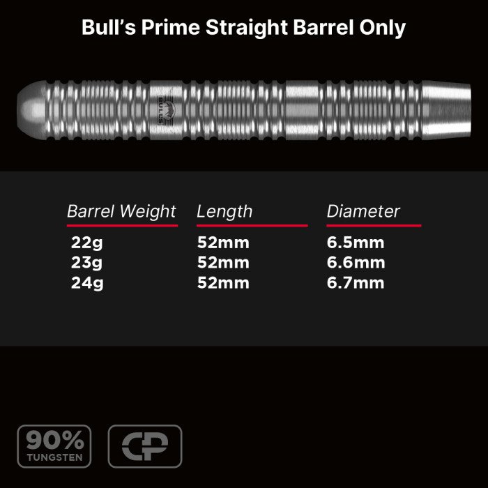 Bull's Prime 90% tungsten Straight CP Ready