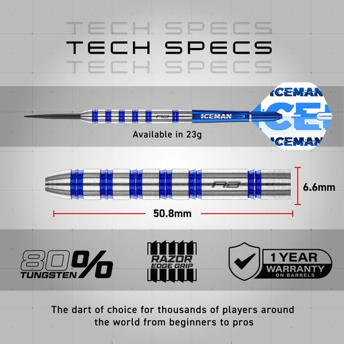 Red Dragon Gerwyn Price Iceman Cool Blue Series 80 % – darts-tikat 23 g