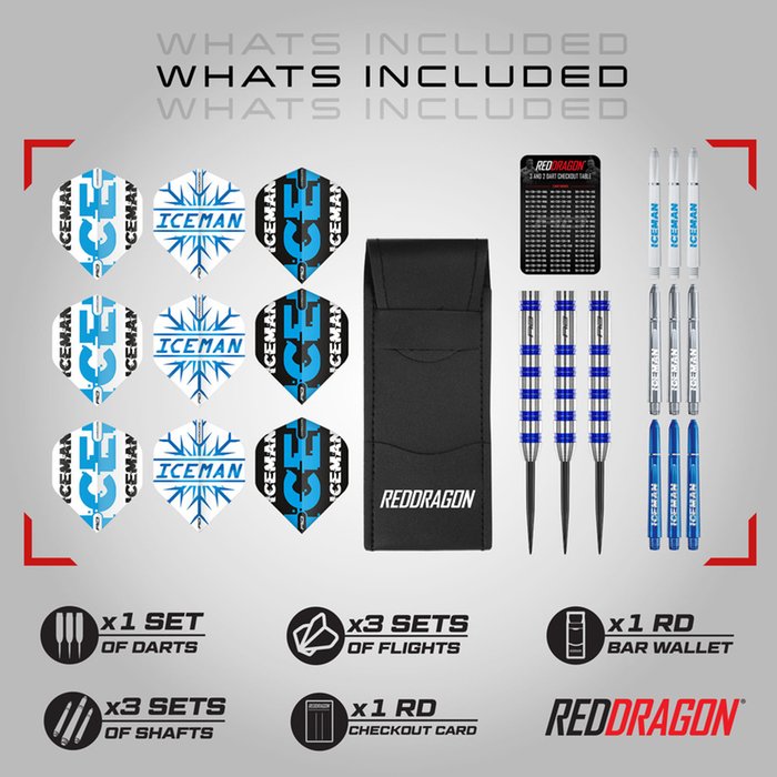 Red Dragon Gerwyn Price Iceman Cool Blue Series 80 % – darts-tikat 23 g