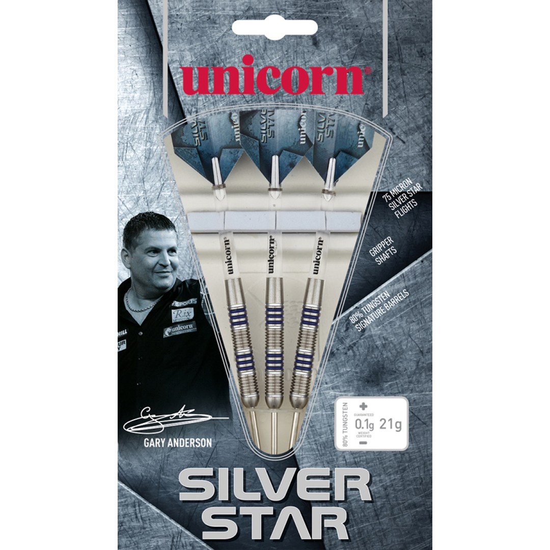 Unicorn Gary Anderson Silver Star 80 % tungsten-tikat – 21 g